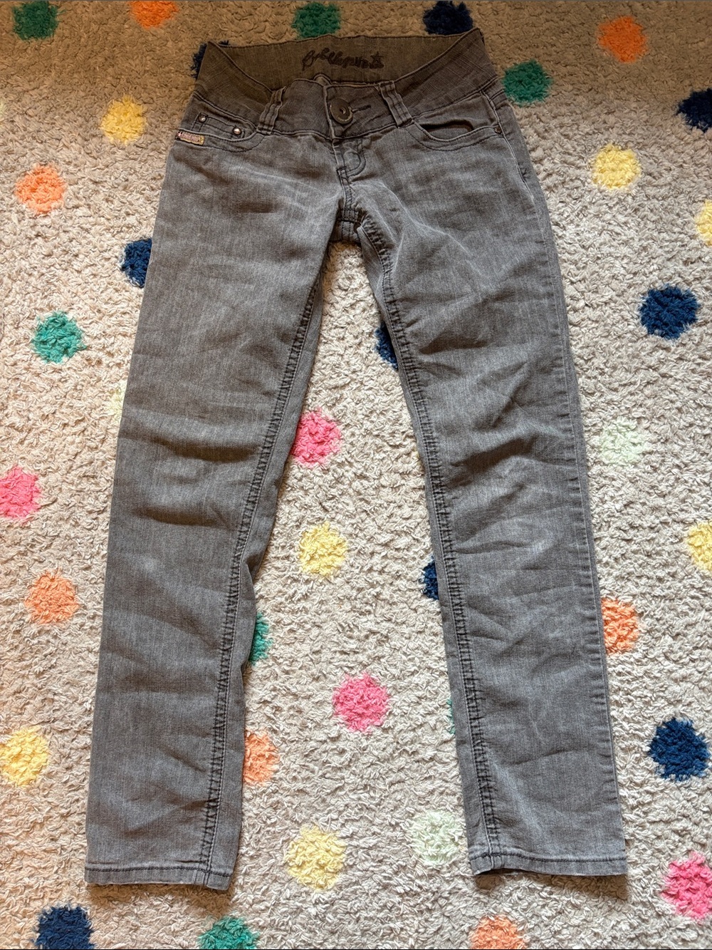 Y2K Bubblegum Ultra Low Rise Retro Vibe Gray Denim Jeans Size 1/2
